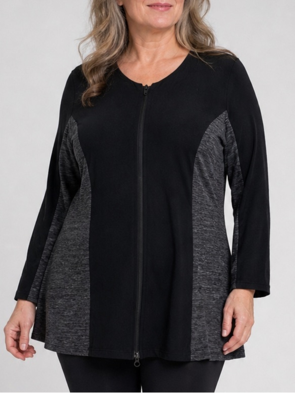 Comfy USA Lagenlook Zip Lightweight Long Cardigan Top XL